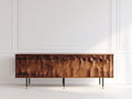Meuble d'entrée - Bois - 228 x 46 x 82 cm - Noyer-Brun doré-Noir - Style organique