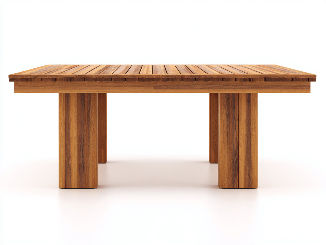 Table de jardin-Bois-200x95x76 cm-Marron doré-Moderne