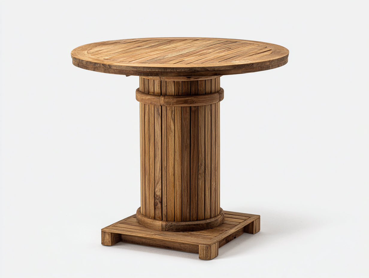Table de jardin-Bois-90x90x105 cm-Marron naturel-Rustique