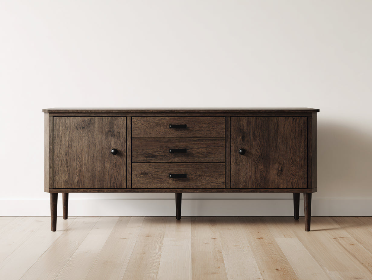 Meuble d'entrée - Bois - 176 x 44 x 86 cm - Brun foncé - Style scandinave