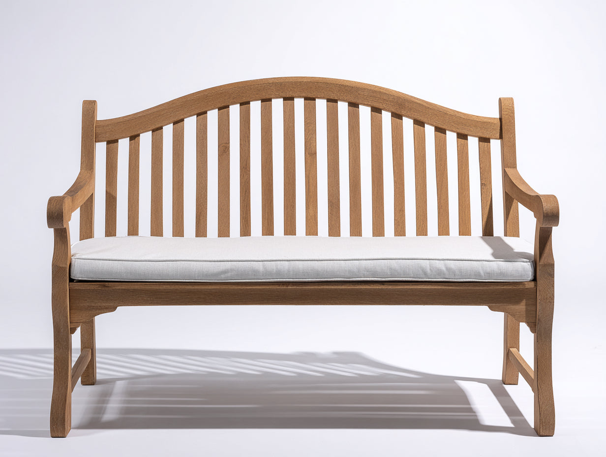 Banc de jardin - Bois-Tissu - 170 x 70 x 98 cm - Bois naturel-Blanc - Style classique