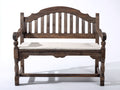 Banc de jardin - Bois-Tissu - 140 x 65 x 98 cm - Brun foncé-Blanc cassé - Style classique