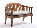 Banc de jardin-Bois-Tissu-138x60x89 cm-Marron foncé-Beige-Traditionnel