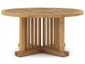Table de jardin-Bois-128x128x75 cm-Marron clair-Contemporain