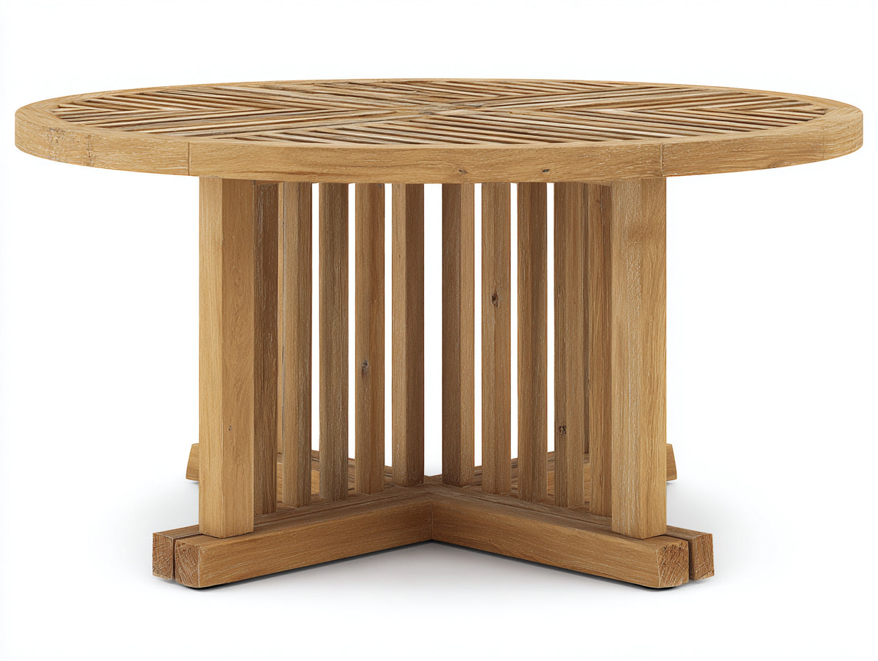 Table de jardin-Bois-128x128x75 cm-Marron clair-Contemporain