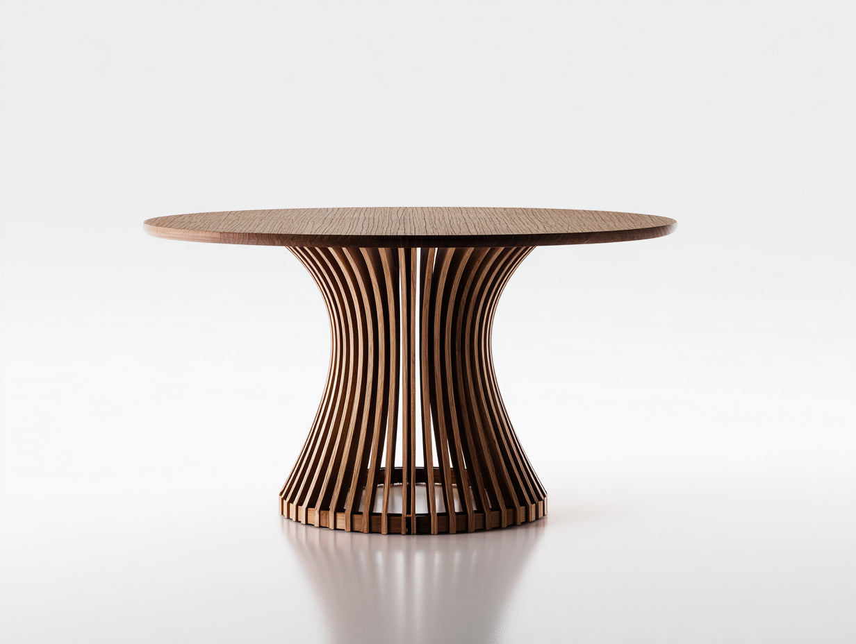 Table de jardin-Bois-118x118x75 cm-Noyer-Design moderne