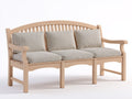 Banc de jardin - Bois-Tissu - 175 x 72 x 98 cm - Bois naturel-Gris beige - Style classique