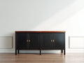 Meuble d'entrée - Bois - 180 x 45 x 92 cm - Noir-Marron - Style classique