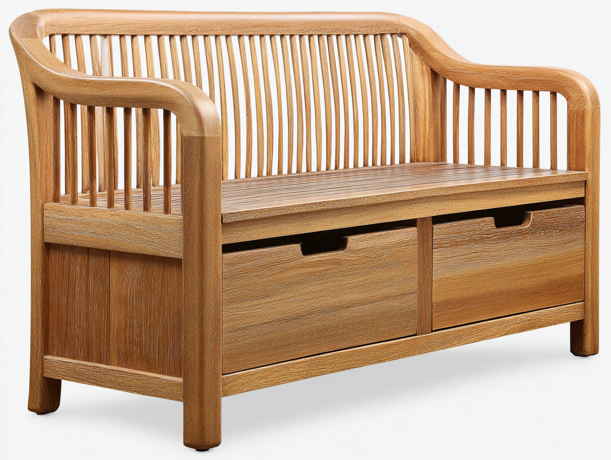 Banc de jardin-Bois-146x57x85 cm-Bois clair-Scandinave