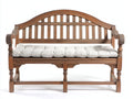 Banc de jardin-Bois-Tissu-158x61x96 cm-Marron-Écru-Classique