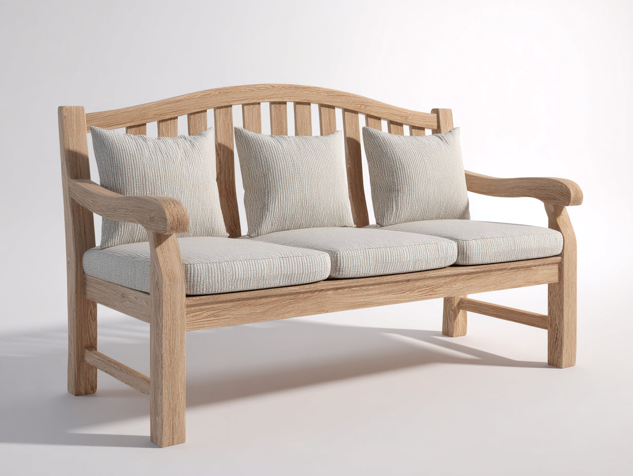 Banc de jardin - Bois-Tissu - 170 x 74 x 98 cm - Bois naturel-Beige - Style contemporain